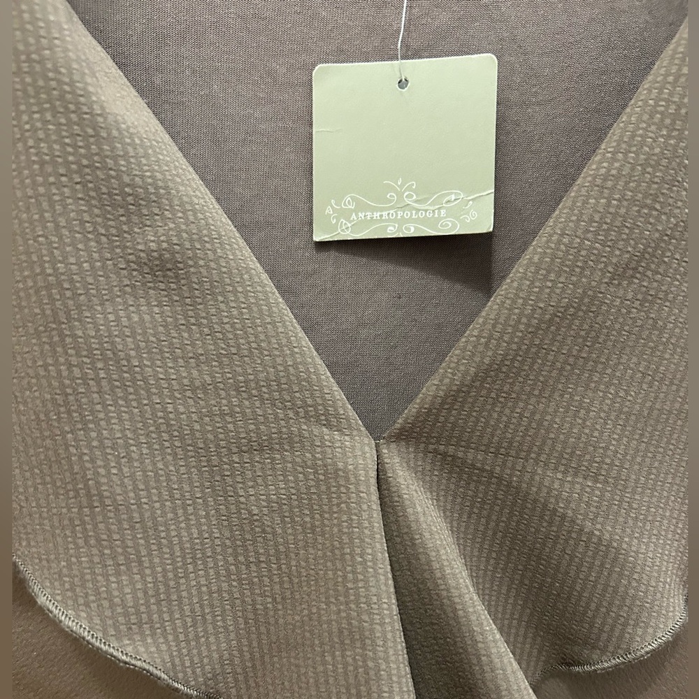 Brown Ruffle-Front Women's Top - Picture 4 of 4